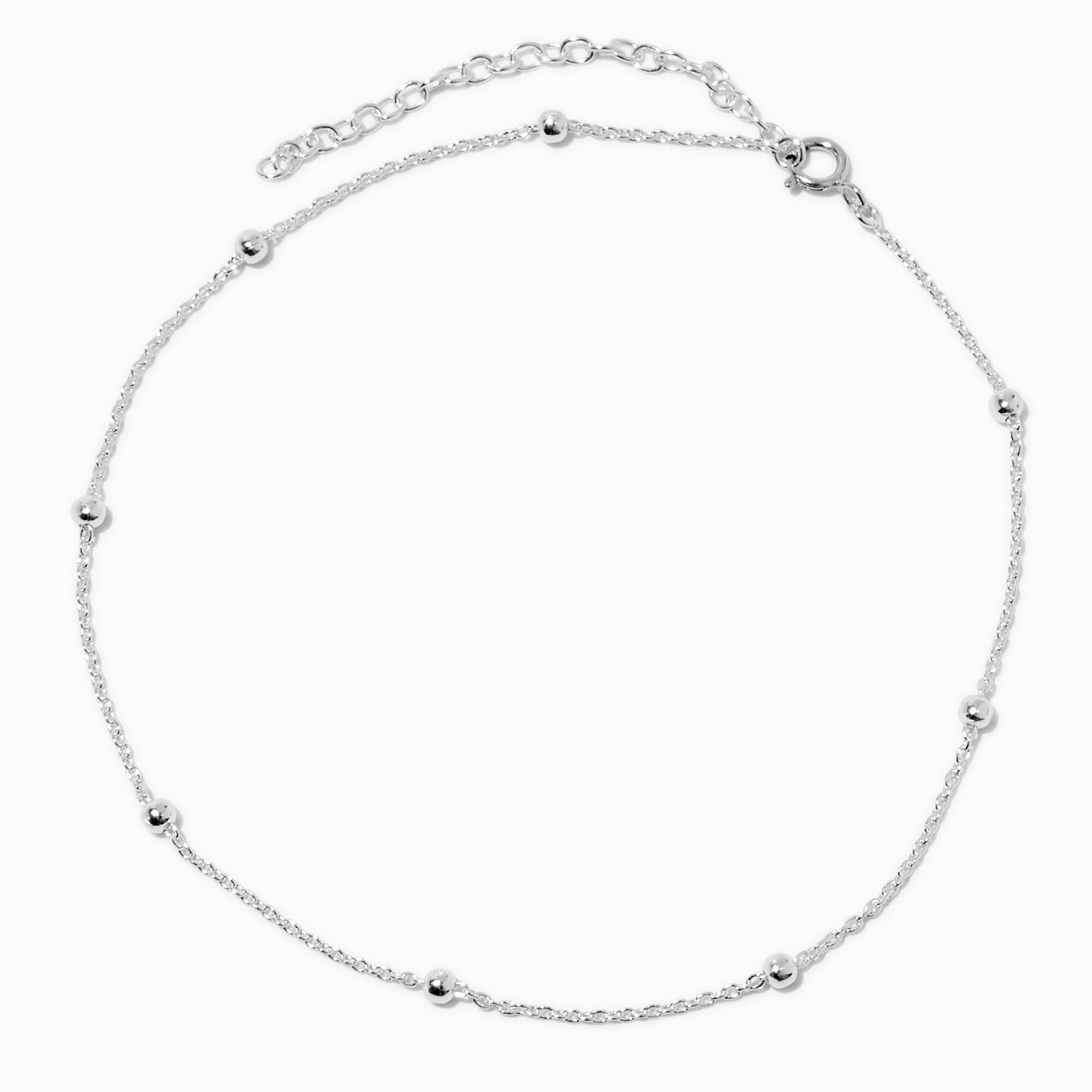 Rhinestone Charm Gold Curb Chain Anklet | Claire's US